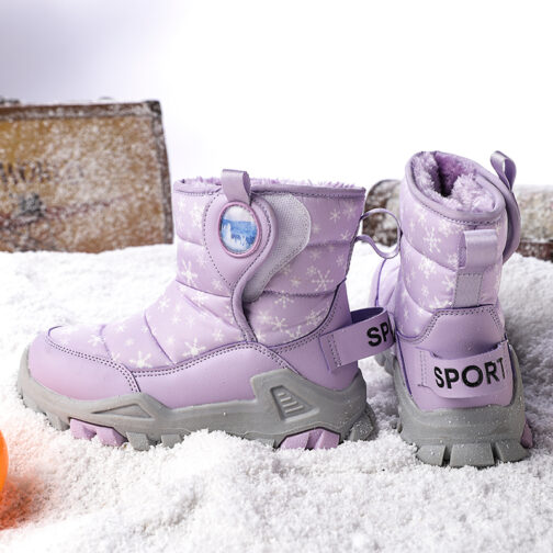 Kids Snow Boots Girls Fashion Winter Shoes 16