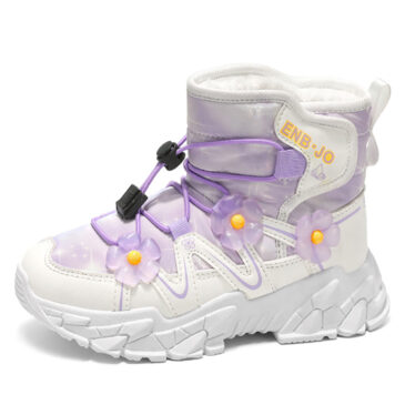 Kids Snow Boots Girls Mid Top Winter Shoes