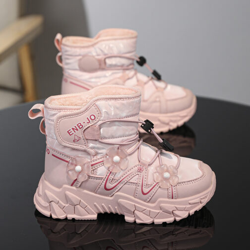 Kids Snow Boots Girls Mid-Top Winter Shoes