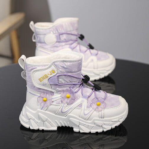 Kids Snow Boots Girls Mid-Top Winter Shoes